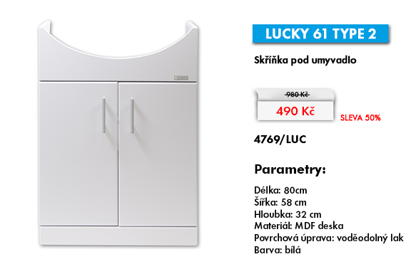 Skříňky pod umyvadlo LUCKY 61 TYPE 2 - 80 x 58 x 32 cm